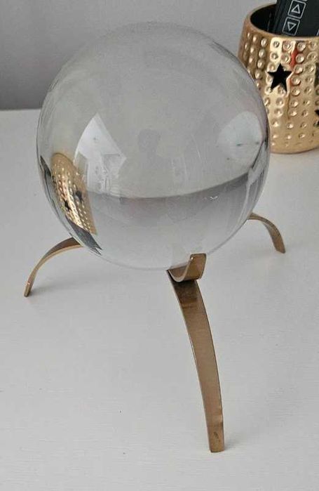 Glob din Sticla cu Suport Inox Auriu