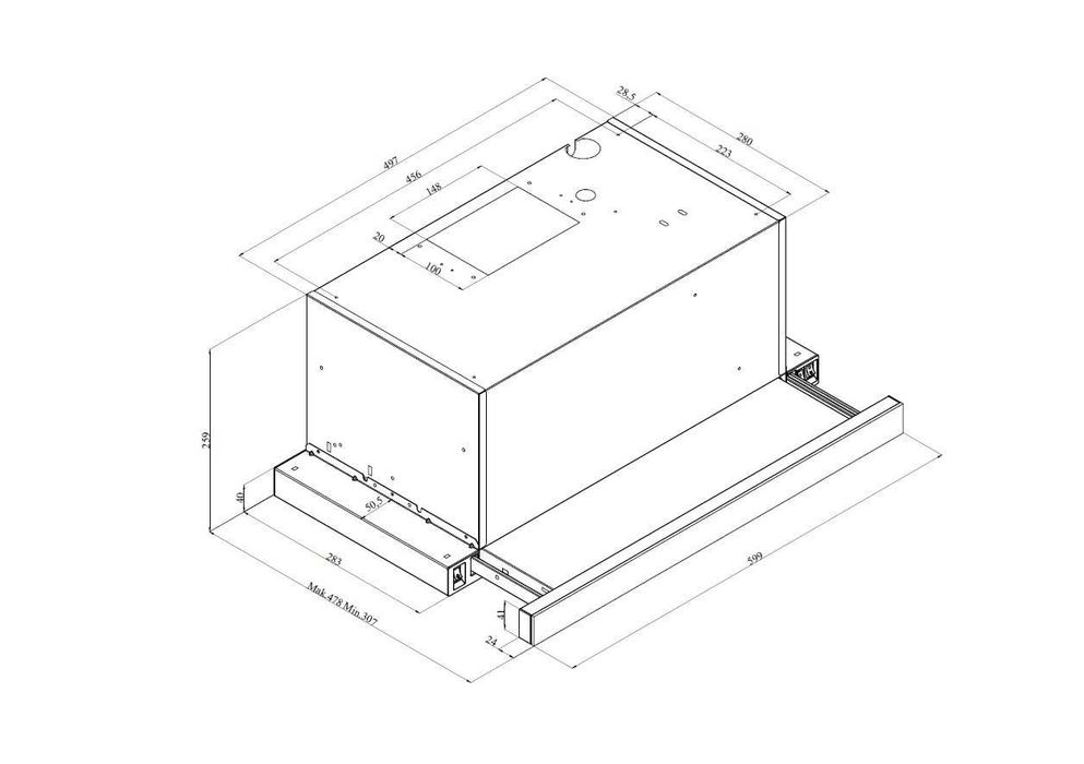 Aбсорбатор за вграждане TESY-ТЕСИ 631 m³/h 210 W 60 месеца гаранция
