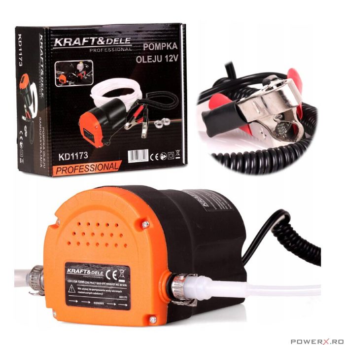 Pompa pentru transfer motorina 12V, 120 W, 4L/min, Kraft