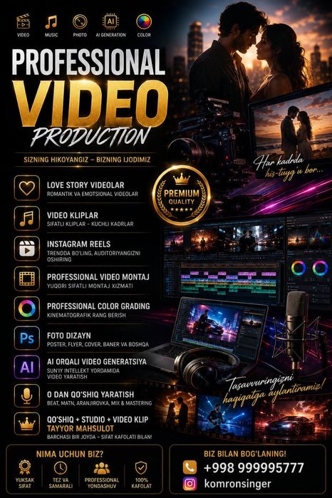 Professional videomontajchi va grafik dizayner