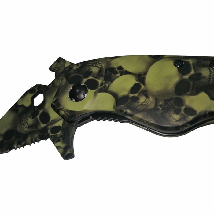 Briceag de vanatoare DEPOX®, Skull Valley, otel, verde, 17.5 cm