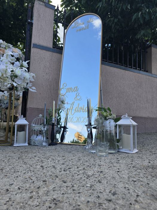 Decor nunta, botez, Panou baloane, Aranjamente de masa, Prezidiu