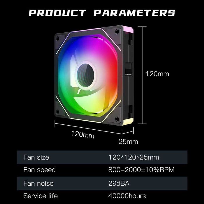 Ventilator Cooler PC J.L. Interstellar V1 120mm Reverse,DaisyChainARGB