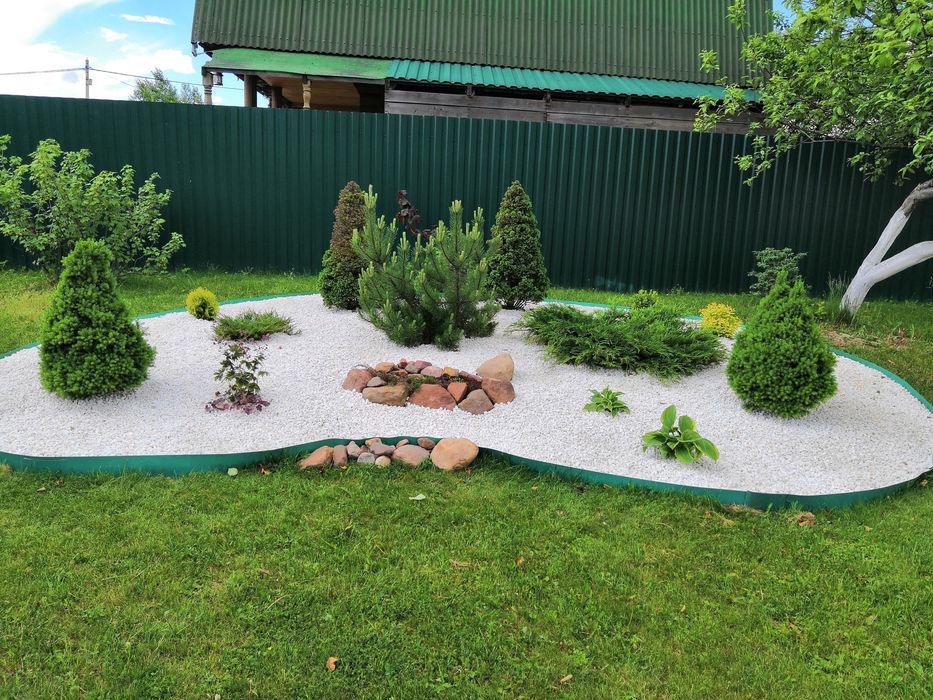 Озеленение уход  участка дома дача 
Примеры работ