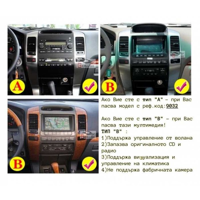 Toyota Land Cruiser Prado120 Lexus GX470  9"андроид навигация,9514