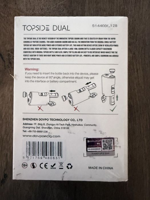 Dovpo Topside Dual 18650 200W Top Refill Squonk Mod