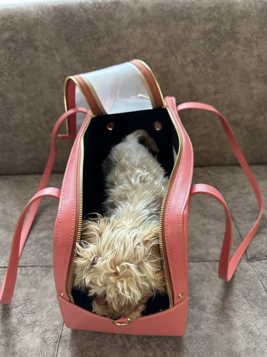 Кучешка чанта от естествена кожа