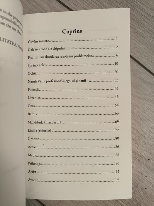 Carte Citirea Chipului Personalitatea Profesia