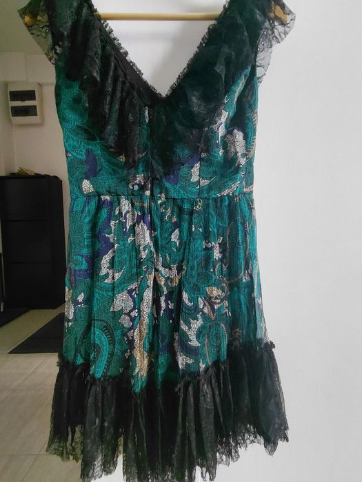 Rochie din matase multicolora