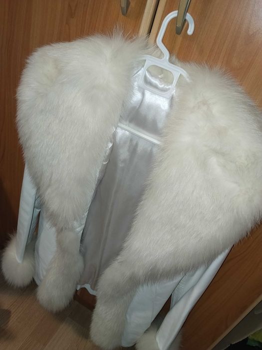 Haină piele+blană naturală