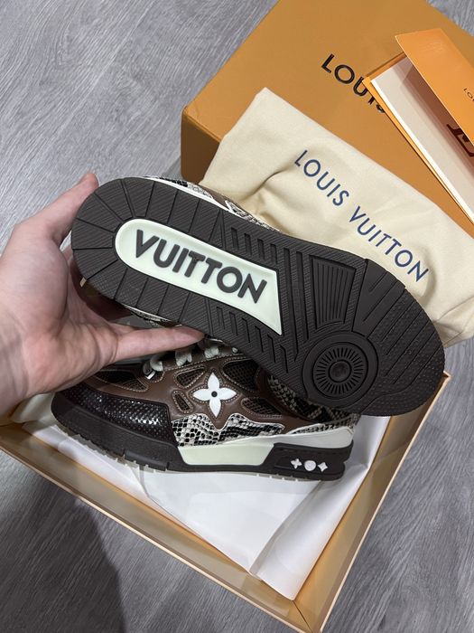 LV Louis Vuitton Skate Sneakers Brown/Snake Skin