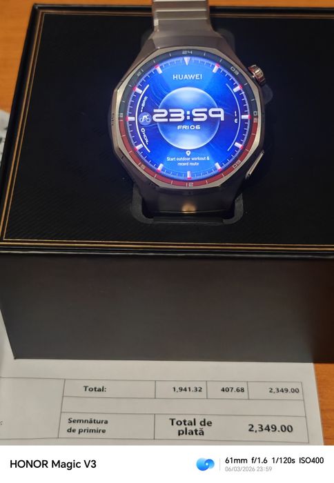 SmartWatch Huawei GT6 Pro -46mm Titanium / Superb / Garanție !