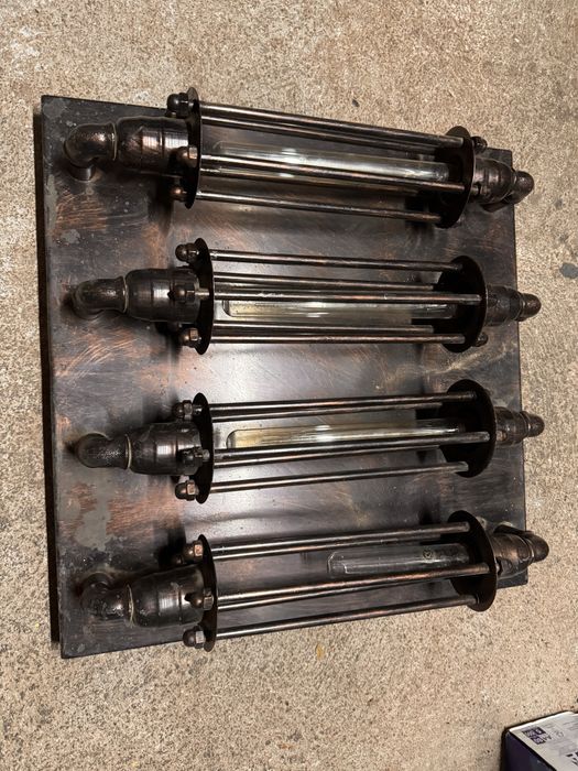 Aplice si plafoniere stil industrial din metal si cupru