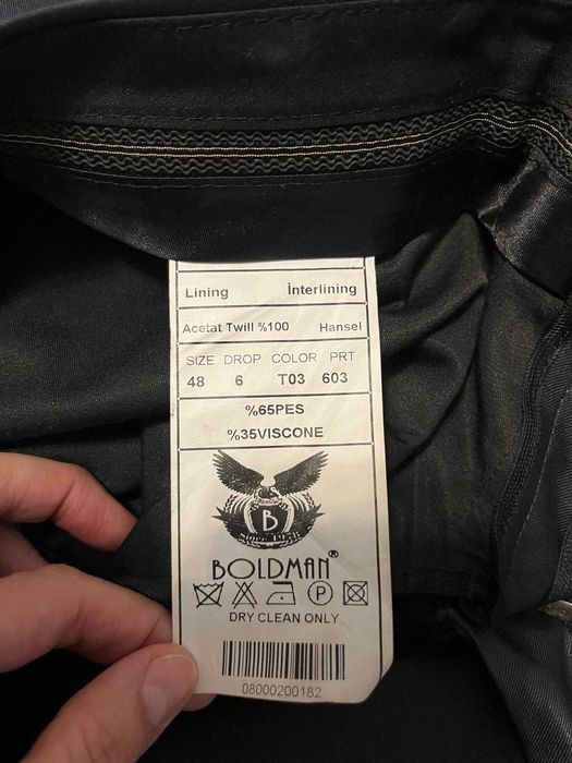 Costum bărbătesc ocazie Boldman nr 48–ca nou+cămașă și accesorii CADOU