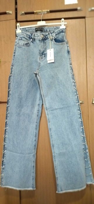 Дамски  памучен панталон - дънки