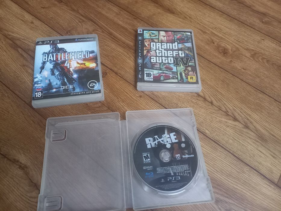 Игры для PS3 диски PlayStation 3 (GTA 4, Battlefield 4, Rage)