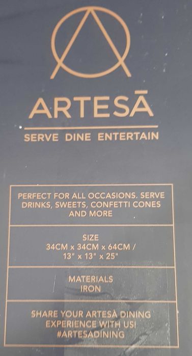 Suport pentru servire etajat Artesa,oțel inoxidabil,54 cm, fara pahare