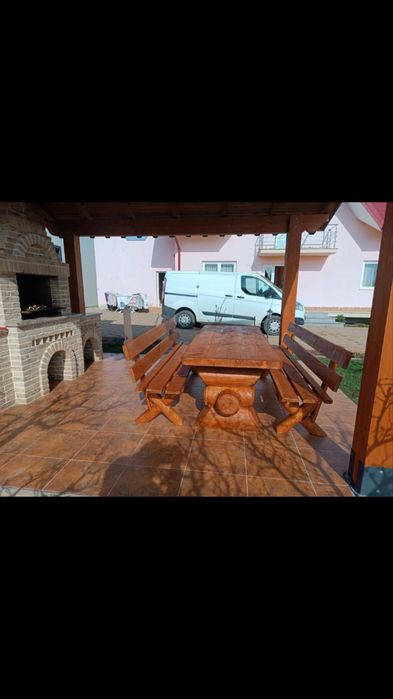 Masa lemn rotund - rustica