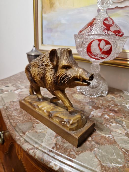 Прекрасна антикварна немска дървена фигура статуетка