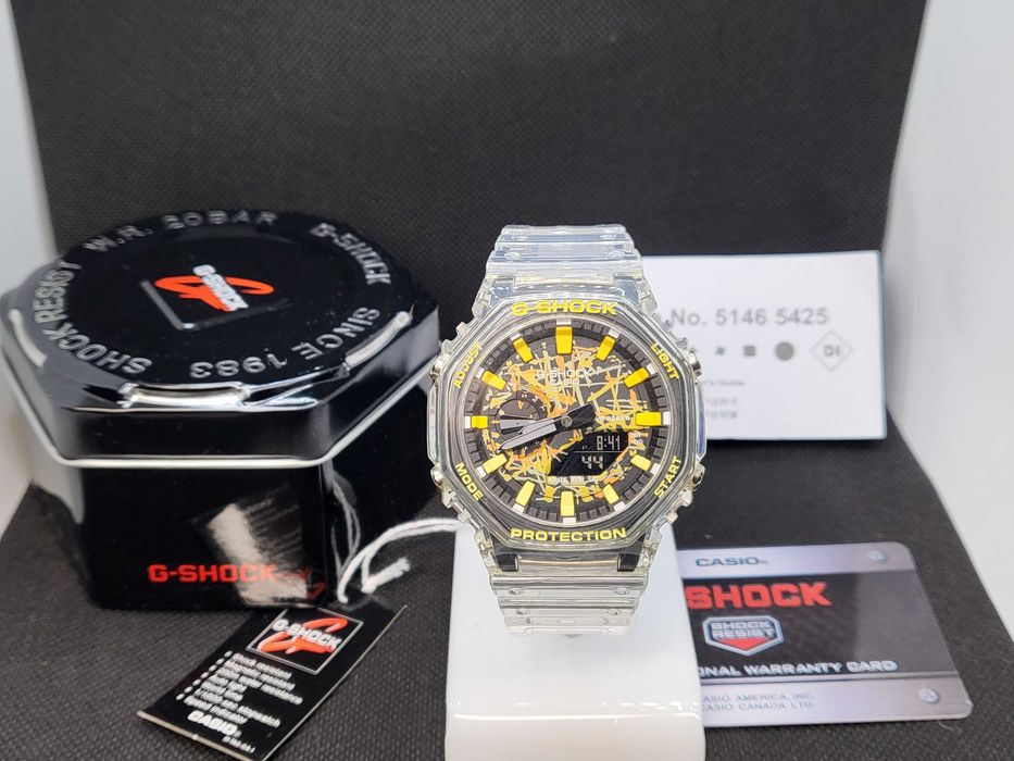 Ceas Sport Casio g shock ga2100 jellyfish celestial Galben  Nou,Garantie 2 ani