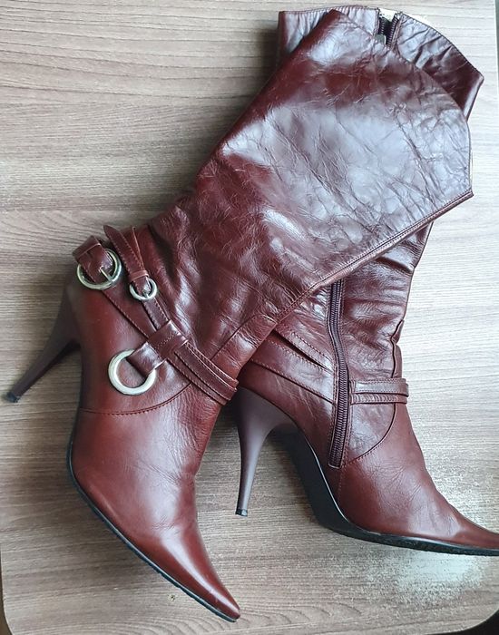 Сапоги осенние-весенние кожаные