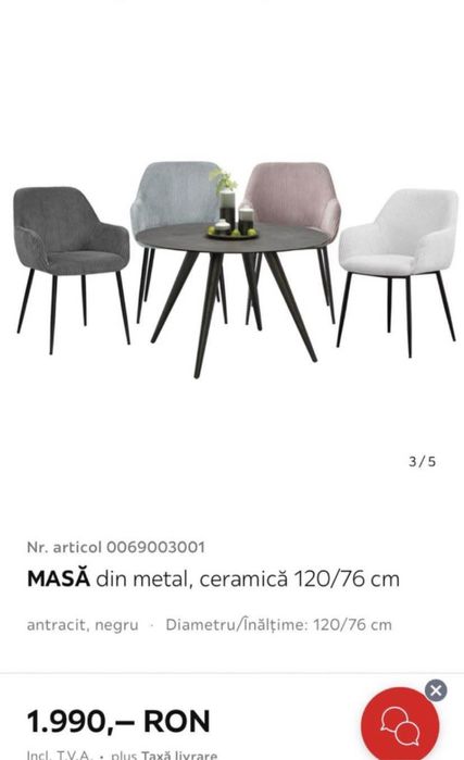 Masa 120x76 ceramica