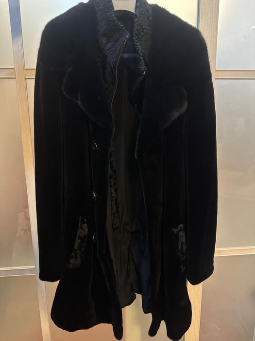 Черная Итальянская шуба до колен