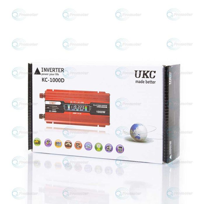 Инвертор с дисплей 12-220V 1000W