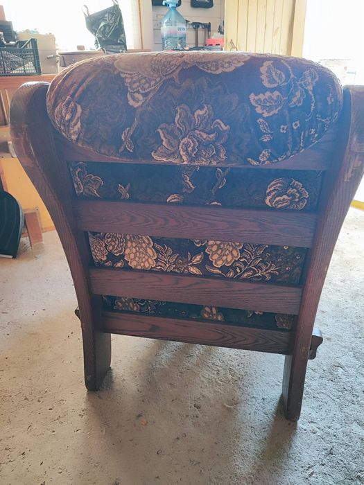 Двоен диван и фотьойл от масив