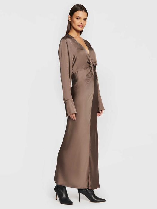 Rochie lunga stil metalic bronz ONLY