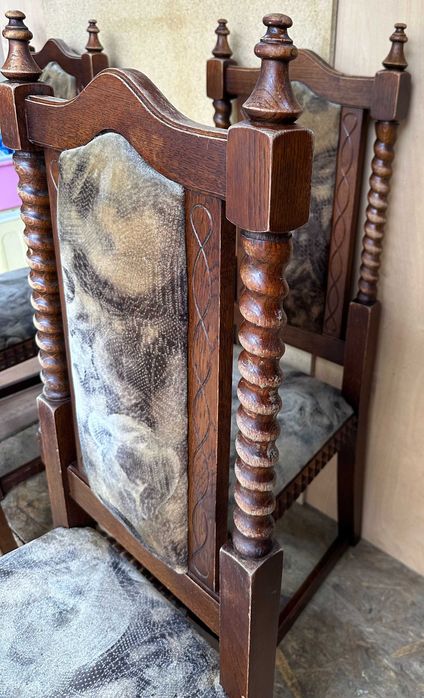 4 buc Scaun Vintage din lemn masiv sculptate stil Baroc