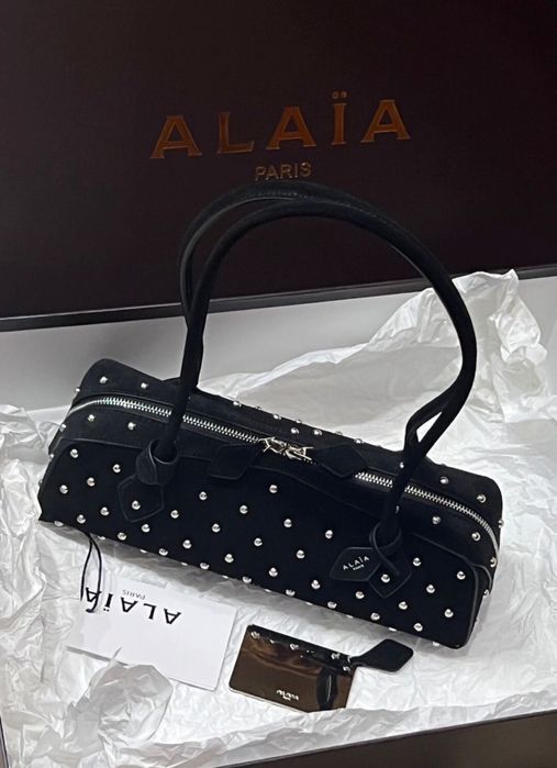 Alaia естествен велур и кожа