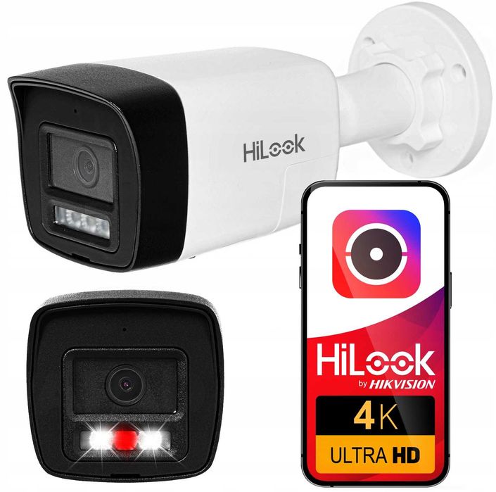 Camera 8MP Hikvision HiLook IPC-B180HA-LUF/SL 2.8 mm microfon card PoE