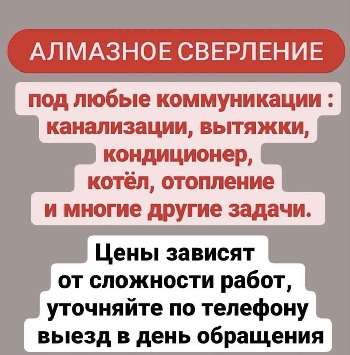 Алмазное бурение сверление