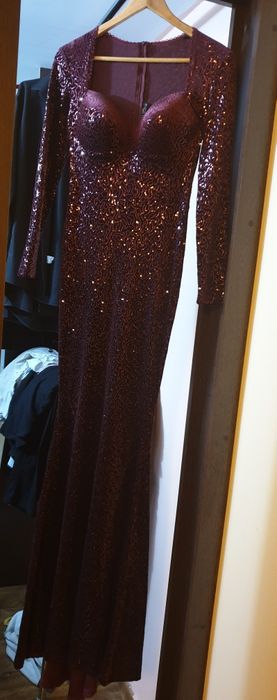 Rochie lunga paiete mar 38 mov pruna