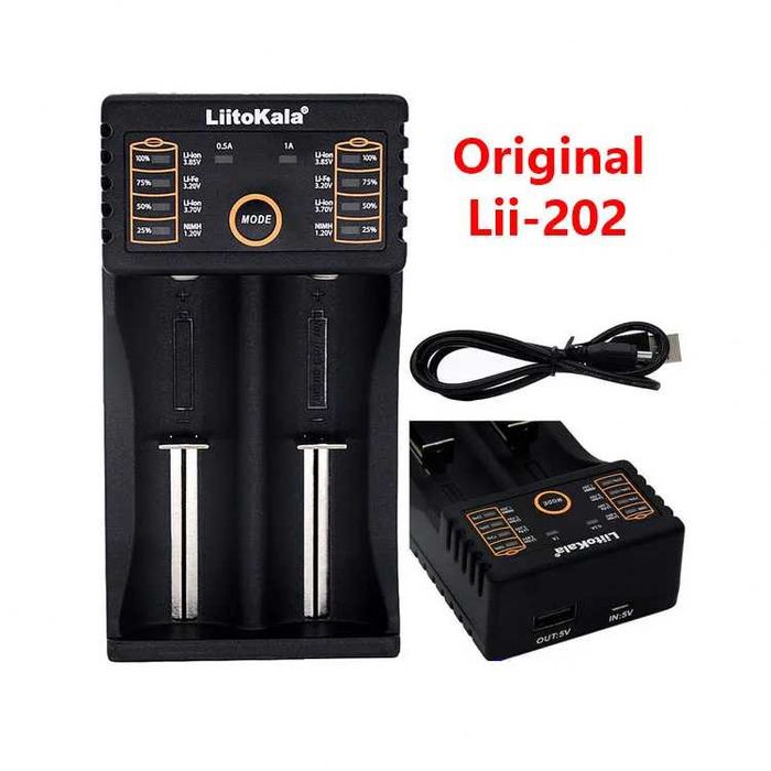 Incarcator inteligent univesal Liitokala pt acumulatori 18650, AA, AAA