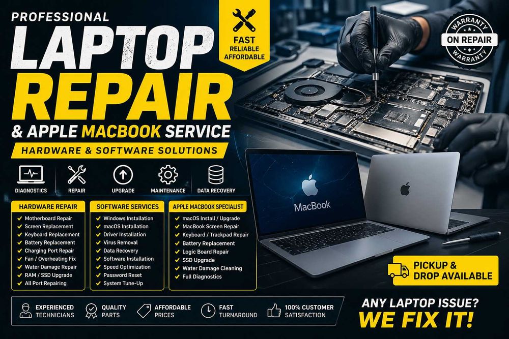 Сервисный центр ноутбуков, MacBook|Ремонт и программного обеспечения