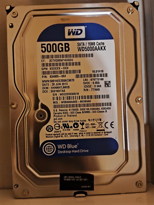 Жёсткий диск 500гб для ПК 3.5"