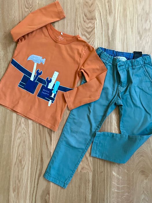 Спортно елегантен панталон  H&M и блуза Name it 5 години