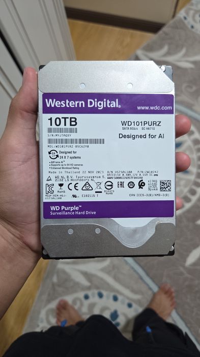 WD Purple 10 TB — WD101PURZ жесткий диск

Продаю жёсткий диск Western