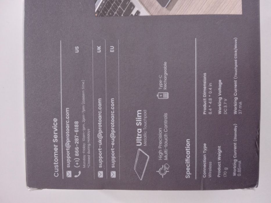 Безжичен тъчпад ProtoArc T1 Plus за Windows | Мултитъч жестове,