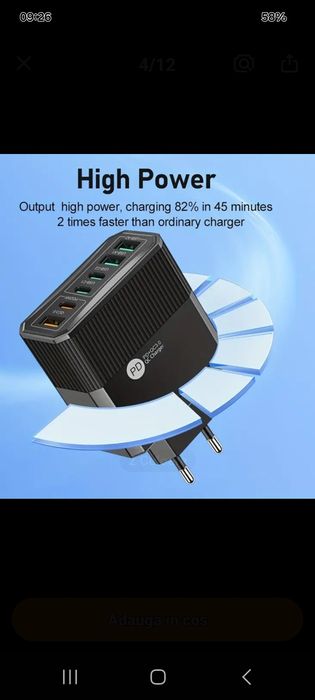 Încărcător 40w 6  porturi 3 a 3 c