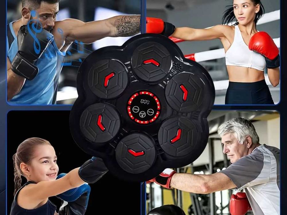 Tinta de box electronic cu muzica Bluetooth lumini LED 9 viteze manusi