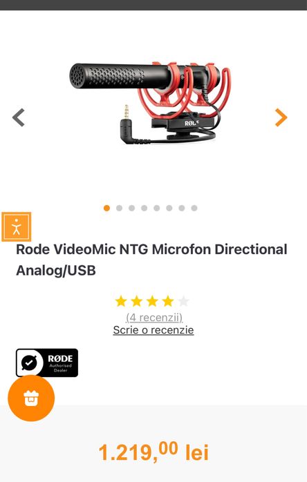 Rode VideoMic NTG Microfon Directional Analog/USB, kit, SIGILAT