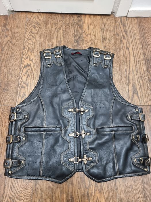 Vesta moto piele bovina