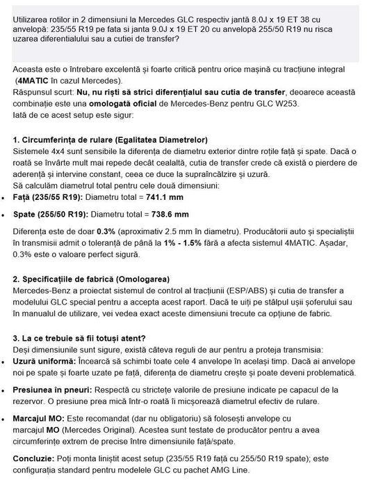 VAND/SCHIMB set roti originale MERCEDES GLC W253 AMG R19