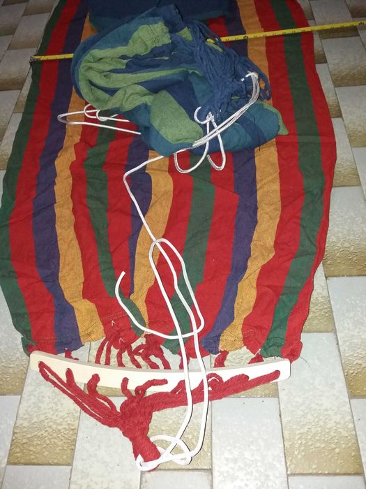 Hamac leagan animale, gradina plaja camping verde armata camuflaj la pescuit 250cmx150cm material tricotat hamac pentru grădină din nylon. max. 120 Kg
