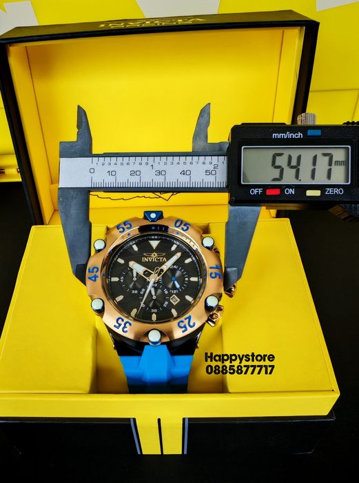 INVICTA Velmore Gold/Blue 54 mm, Инвикта нов ръчен часовник