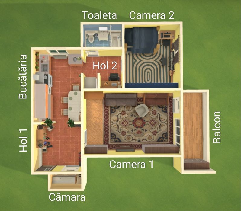 Apartament cu 2 camere, etj. 1,  Aiud/AB