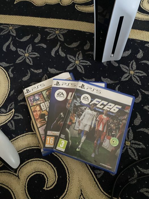 Playstation 5 slim ps5 2 джойстикпен  және ойындармен